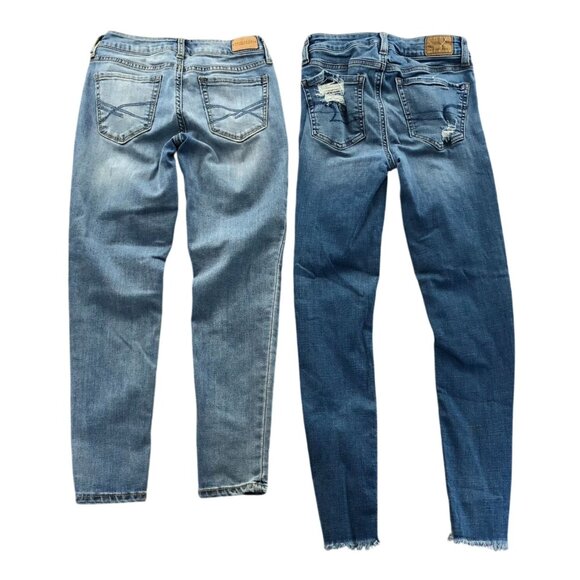 Aeropostale American Eagle Womens Jeans Size 000/00 Skinny Leg Blue Denim Casual - Picture 2 of 16